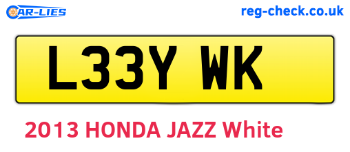 L33YWK are the vehicle registration plates.