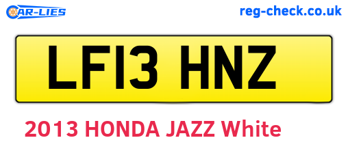 LF13HNZ are the vehicle registration plates.