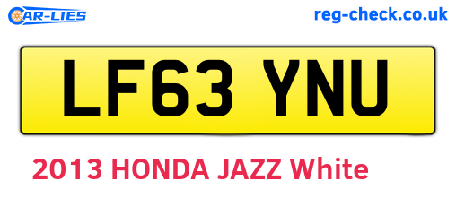 LF63YNU are the vehicle registration plates.