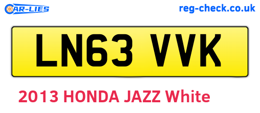 LN63VVK are the vehicle registration plates.