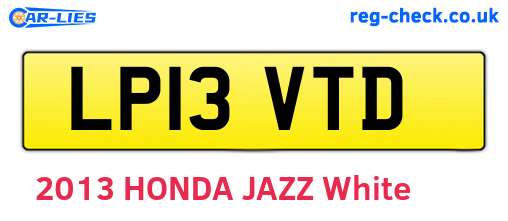 LP13VTD are the vehicle registration plates.