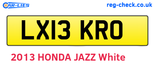 LX13KRO are the vehicle registration plates.