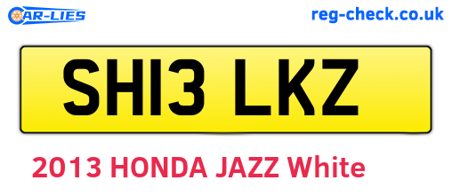 SH13LKZ are the vehicle registration plates.