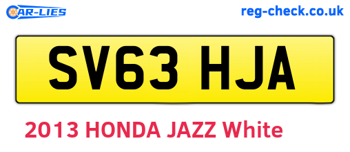 SV63HJA are the vehicle registration plates.