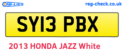 SY13PBX are the vehicle registration plates.