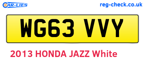 WG63VVY are the vehicle registration plates.