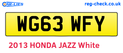 WG63WFY are the vehicle registration plates.