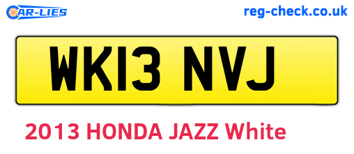 WK13NVJ are the vehicle registration plates.