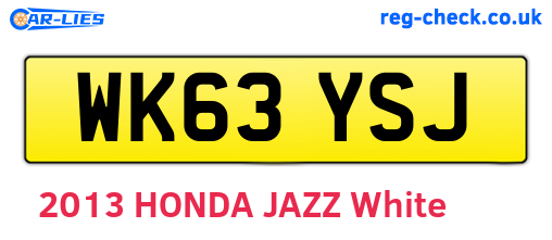 WK63YSJ are the vehicle registration plates.