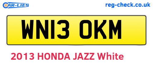 WN13OKM are the vehicle registration plates.