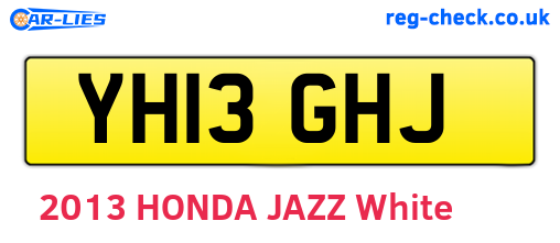 YH13GHJ are the vehicle registration plates.