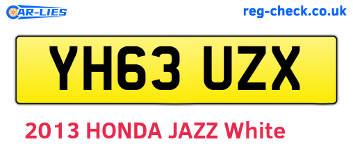 YH63UZX are the vehicle registration plates.