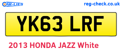 YK63LRF are the vehicle registration plates.