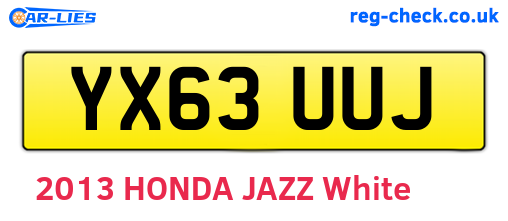 YX63UUJ are the vehicle registration plates.