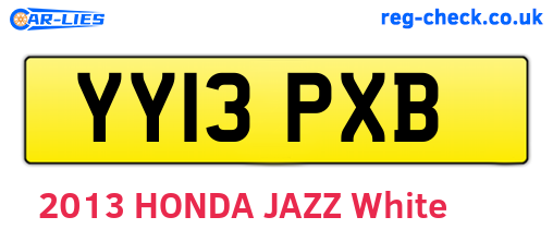 YY13PXB are the vehicle registration plates.