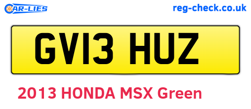 GV13HUZ are the vehicle registration plates.