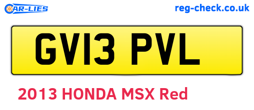 GV13PVL are the vehicle registration plates.