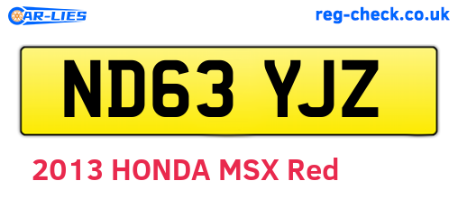 ND63YJZ are the vehicle registration plates.