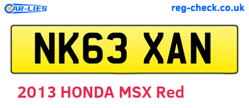 NK63XAN are the vehicle registration plates.