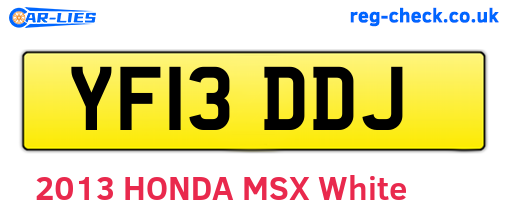 YF13DDJ are the vehicle registration plates.
