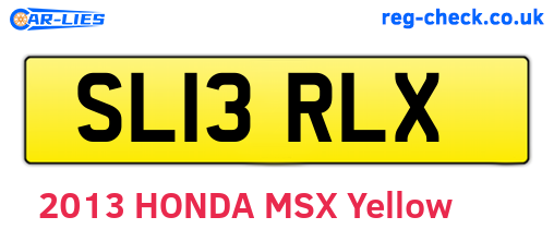 SL13RLX are the vehicle registration plates.