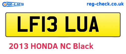LF13LUA are the vehicle registration plates.