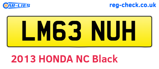 LM63NUH are the vehicle registration plates.