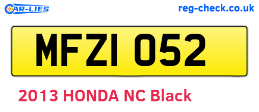 MFZ1052 are the vehicle registration plates.