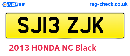 SJ13ZJK are the vehicle registration plates.