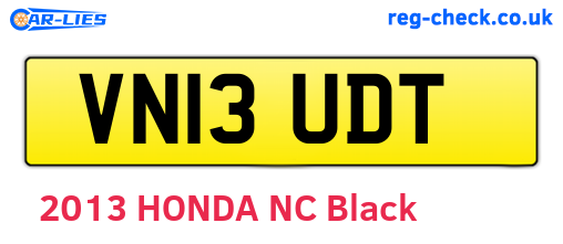 VN13UDT are the vehicle registration plates.
