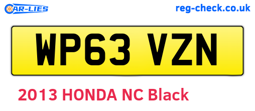 WP63VZN are the vehicle registration plates.