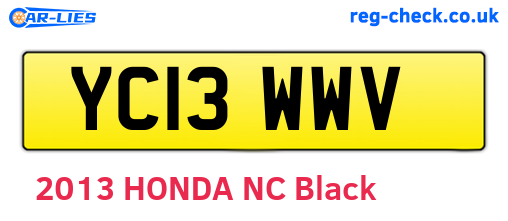 YC13WWV are the vehicle registration plates.