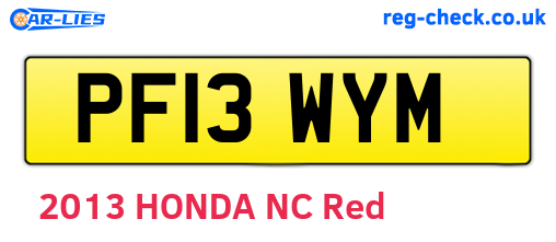 PF13WYM are the vehicle registration plates.