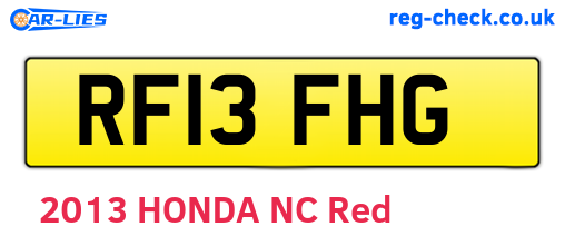 RF13FHG are the vehicle registration plates.