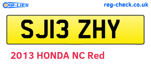 SJ13ZHY are the vehicle registration plates.