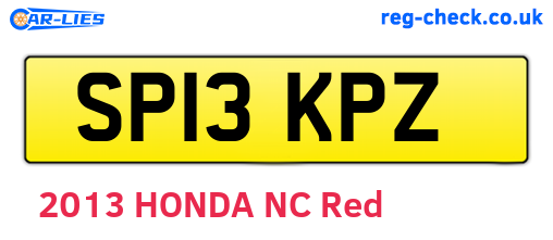 SP13KPZ are the vehicle registration plates.