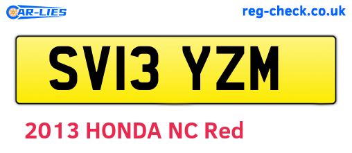 SV13YZM are the vehicle registration plates.