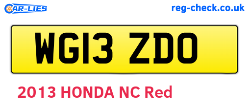 WG13ZDO are the vehicle registration plates.