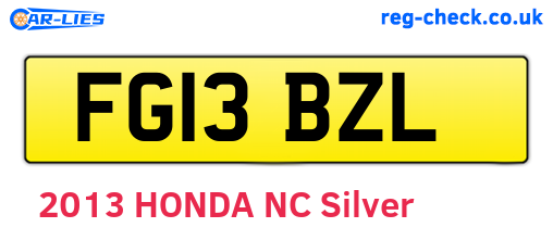 FG13BZL are the vehicle registration plates.