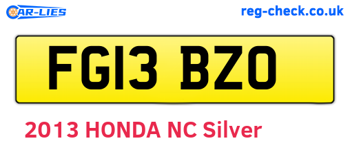 FG13BZO are the vehicle registration plates.