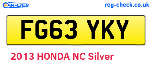 FG63YKY are the vehicle registration plates.