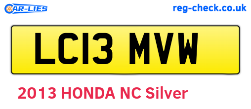 LC13MVW are the vehicle registration plates.