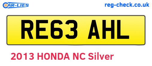 RE63AHL are the vehicle registration plates.