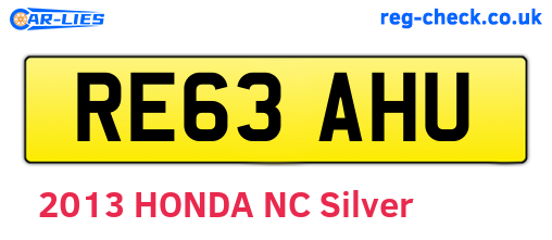 RE63AHU are the vehicle registration plates.
