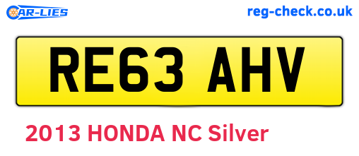 RE63AHV are the vehicle registration plates.