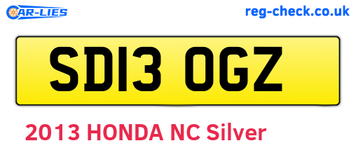 SD13OGZ are the vehicle registration plates.