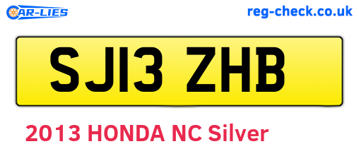 SJ13ZHB are the vehicle registration plates.