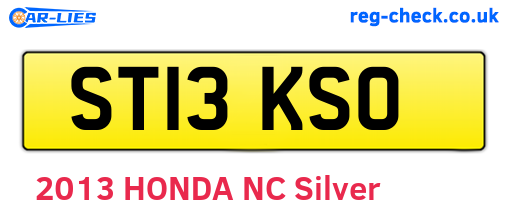 ST13KSO are the vehicle registration plates.