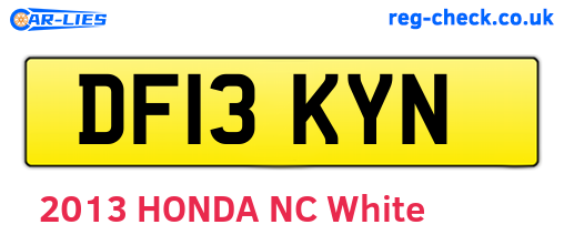 DF13KYN are the vehicle registration plates.