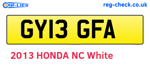 GY13GFA are the vehicle registration plates.